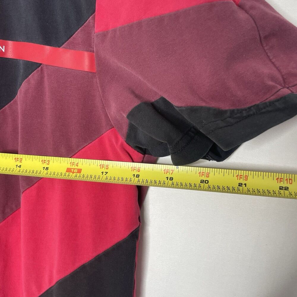 Hudson Outerwear S Red Black Striped Asymmetrical Hem Tee Punk Skater Streetwear - Picture 3 of 9